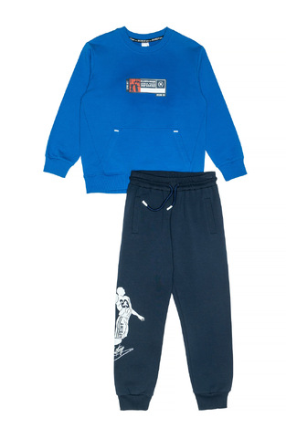 Seasonal SPRINT tracksuit set with round neck in roux blue.
