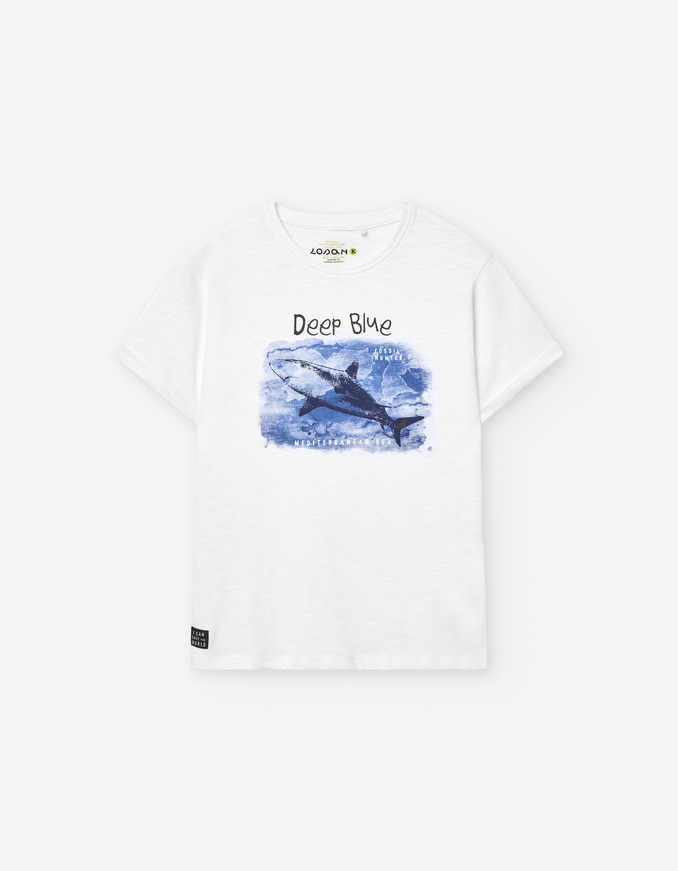Βαμβακερό T-Shirt  LOSAN σε λευκό χρώμα.
