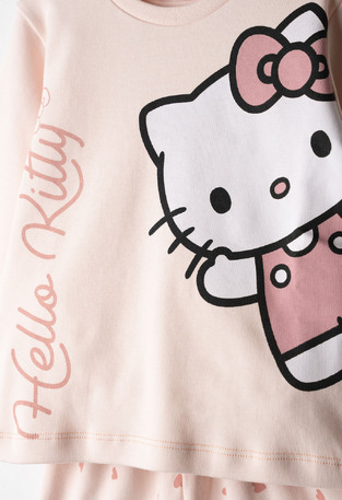 Hello Kitty HΟMMIES pajamas with matching sleep mask in ecru color.