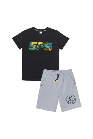 SPRINT shorts set in black with "SPR" logo.