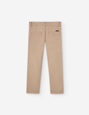 Παντελόνι twill LOSAN σε μπεζ χρώμα.