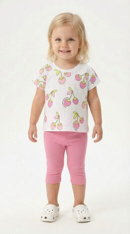 TRAX leggings set in white and pink.