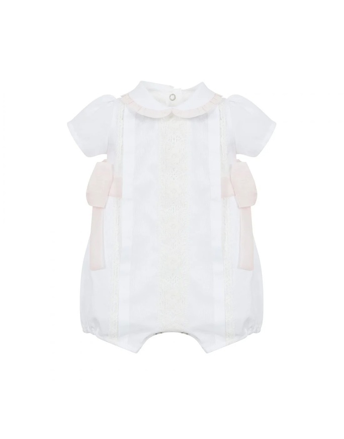 LAPIN HOUSE bodysuit in white color with kipur lace.