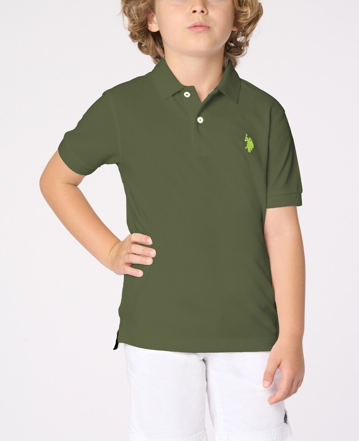 Μπλούζα polo πικέ U.S. Polo σε χρώμα λαδί.