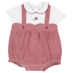 CHICCO bodysuit in red color with striped design.