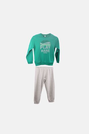 DREAMS pajamas in green with the "PLAY HARD" logo.