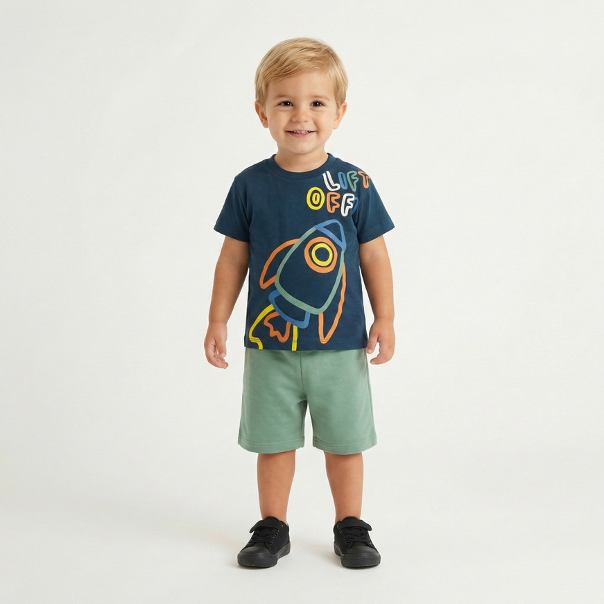 Σετ σορτς TRAX σε χρώμα μπλε με μέντα.