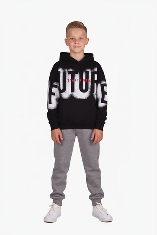 JOYCE tracksuit set in black and gray.