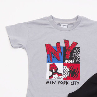 Βαμβακερό σετ TRAX σε γκρι με μαύρο χρώμα.