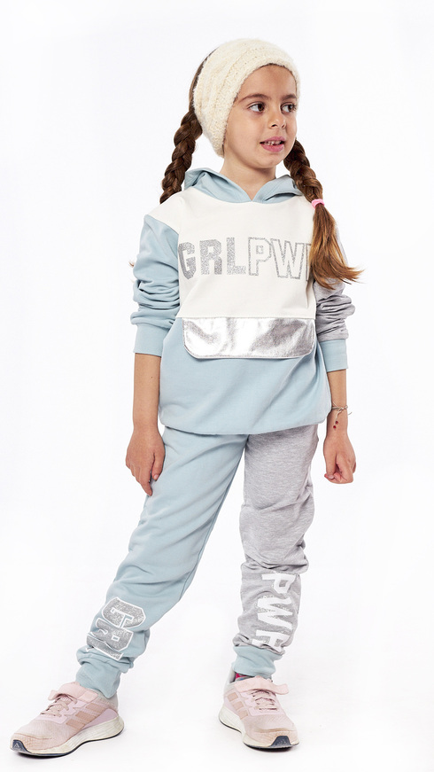 EBITA tracksuit set in green color with glitter.