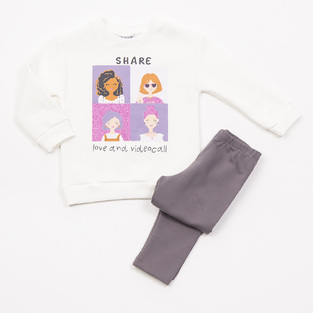 TRAX leggings set in white-gray.