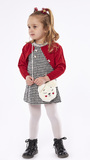 Dress set 3 pcs. EVITA in red color with knitted cardigan.