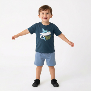 TRAX shorts set in dark blue with sky blue.