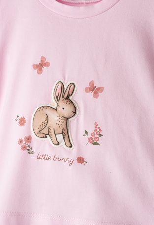 Σετ κολάν κάπρι EBITA σε ροζ χρώμα με ασορτί κορδέλα.