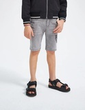 IKKS denim shorts in gray with patterns.