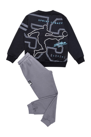 SPRINT seasonal tracksuit set in black and gray.