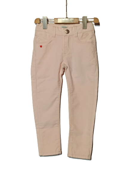 IKKS pants in pink color made of soft elastic velor fabric with 4 pockets and elastic waist for adjustable fit.