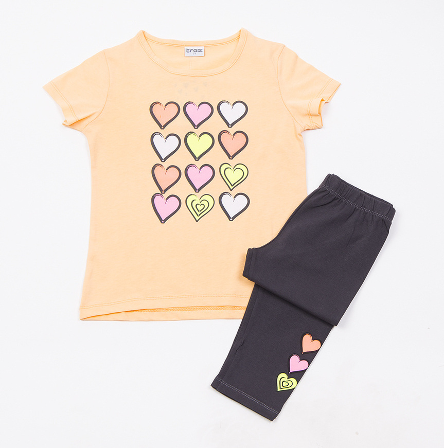 Σετ κολάν ΤRAX σε χρώμα πορτοκαλί με μαύρο.