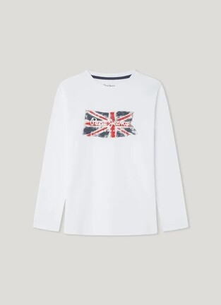 Μπλούζα PEPE JEANS σε λευκό χρώμα με ανάγλυφο logo print.