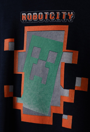 Πιτζάμα HOMMIES σε μπλε σκούρο-γκρι χρώμα με all over τύπωμα.