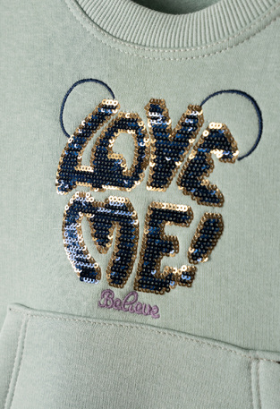EBITA tracksuit set in verman color with embossed "LOVE ME" logo.