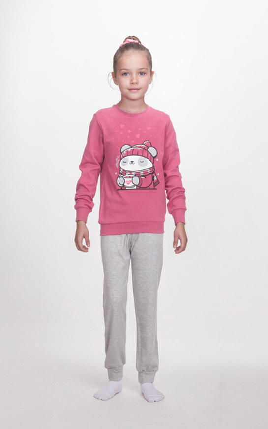 Πιτζάμα DREAMS σε ροζ-γκρι χρώμα.