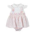 LAPIN HOUSE bodysuit in pink color made of linen fabric.