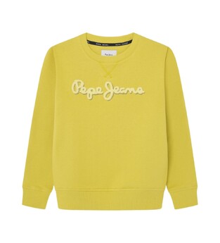 Μπλούζα φούτερ PEPE JEANS σε λάιμ χρώμα με logo print.