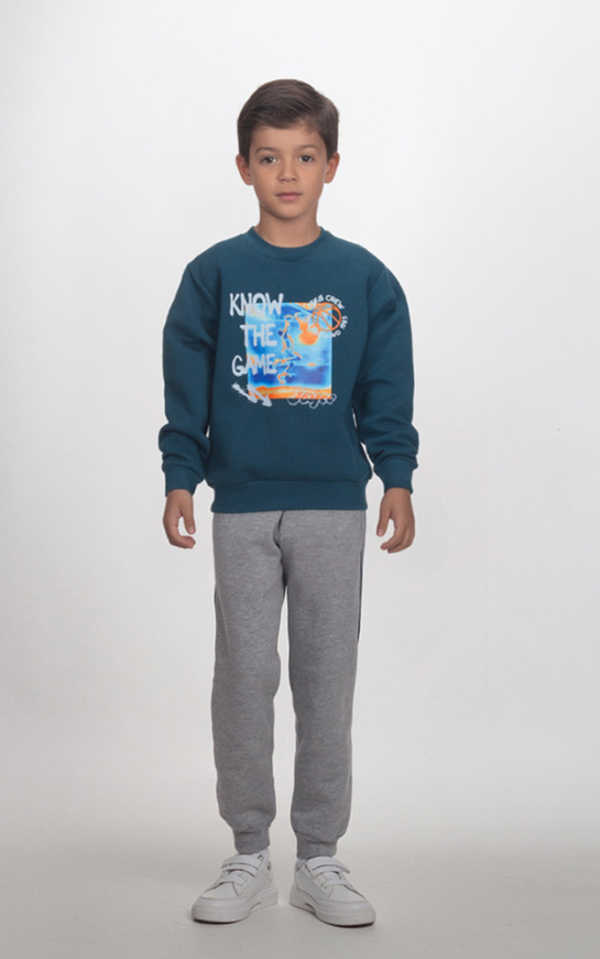 Σετ φόρμας JOYCE σε πράσινο σκούρο με γκρι χρώμα.