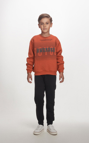 JOYCE suit set in dark orange-black color.