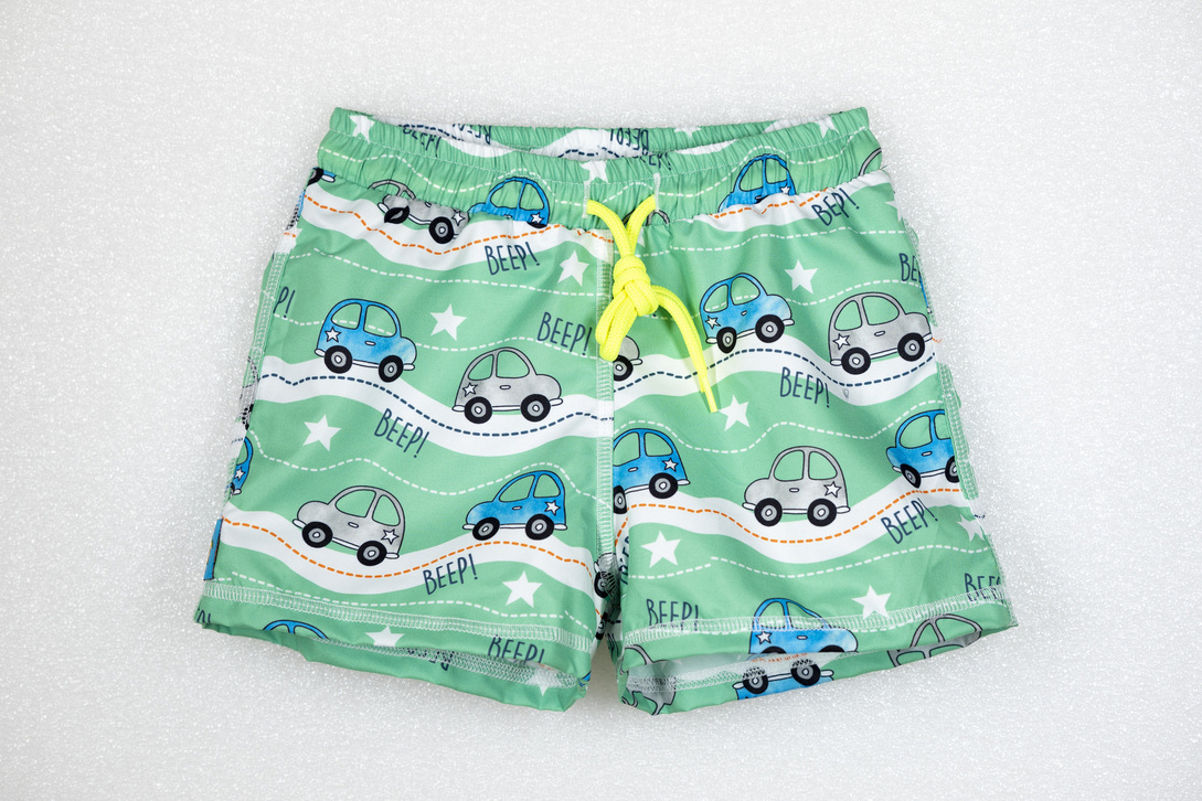 TORTUE bermuda swimsuit with cars print.
