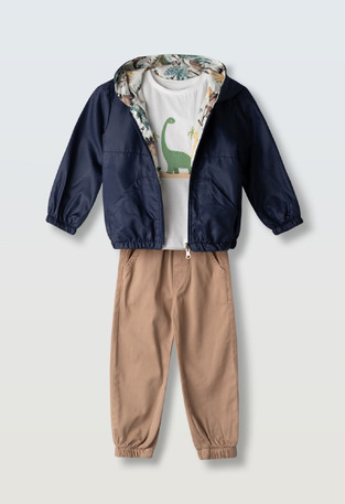 Σετ 3 τεμ. HASHTAG εποχιακό μπουφάν, μπλούζα και παντελόνι.