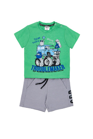 Σετ μπλούζα με βερμούδα SPRINT, σε πράσινο-γκρι ανοιχτό χρώμα.