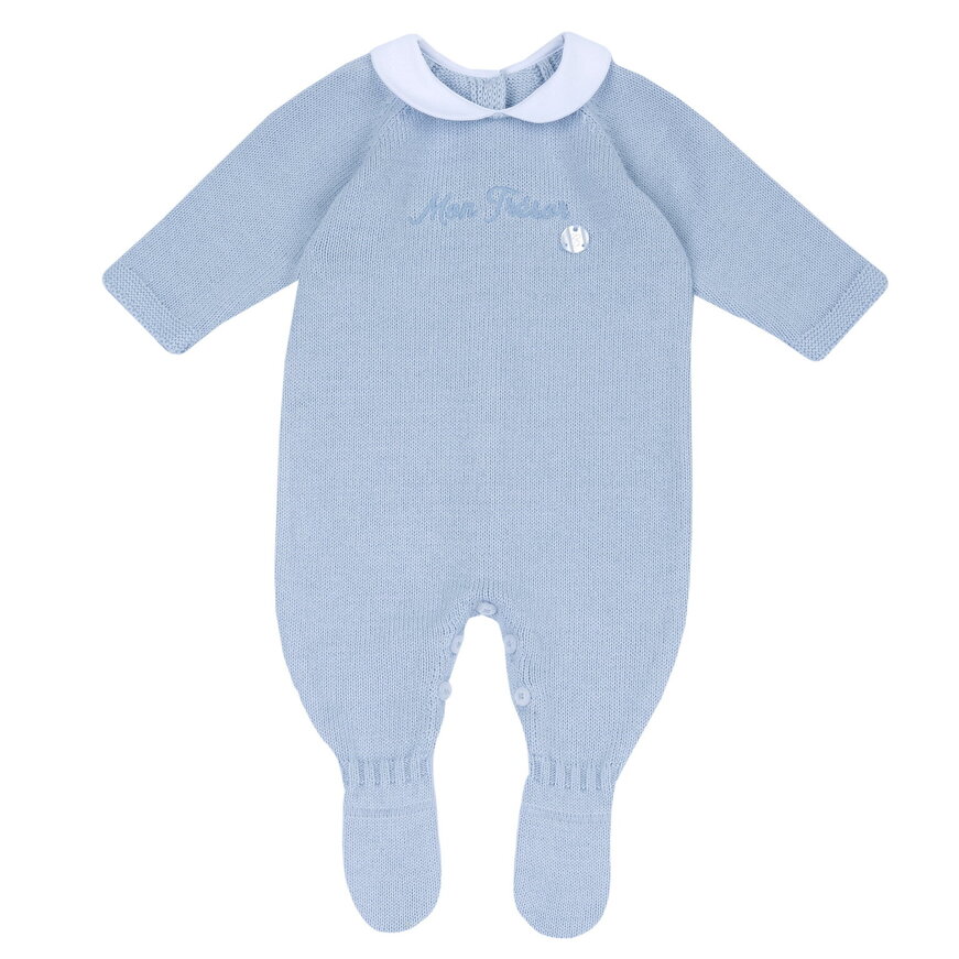 Φορμάκι πλεκτό CHICCO σε σιέλ χρώμα.