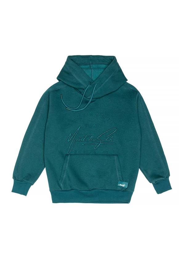 Μπλούζα φούτερ με κουκούλα SPRINT σε πετρόλ χρώμα. 