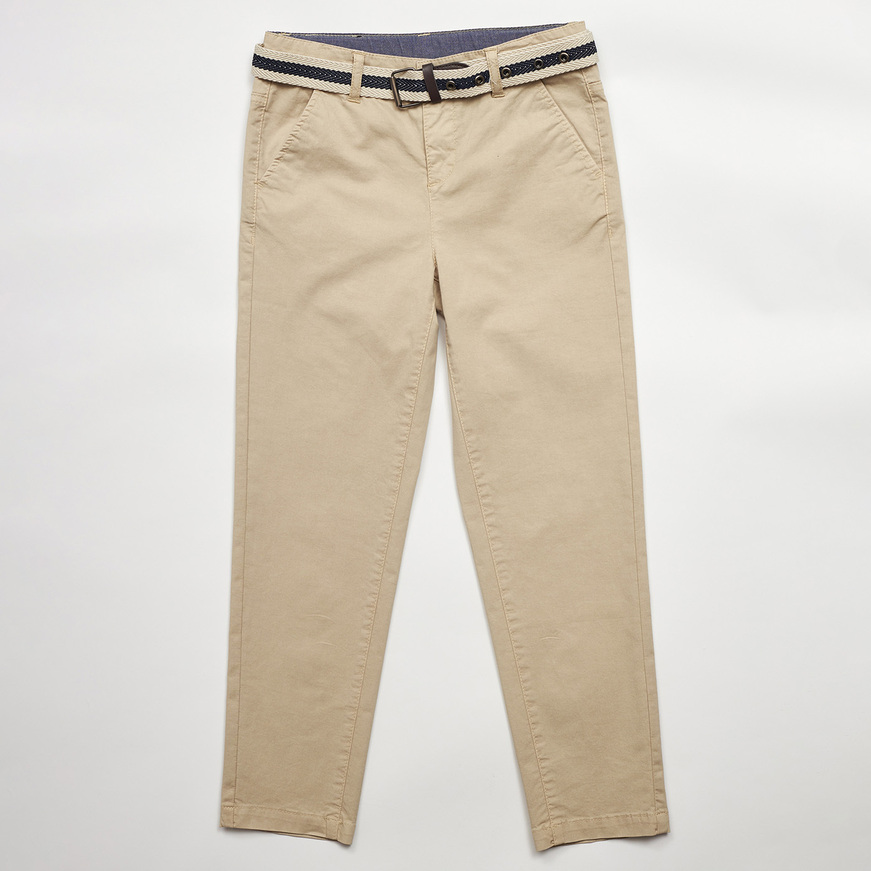 HASHTAG pants in beige color with waistband.
